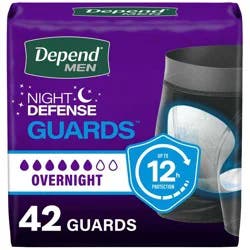 Depend Night Defense Guard Incontinence Liner - Overnight - One Size - 42ct