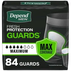 Depend Guards for Men Incontinence Liner - Maximum Absorbency - 84ct