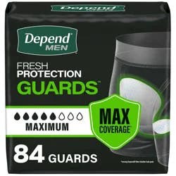 Depend Guards for Men Incontinence Liner - Maximum Absorbency - 84ct