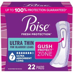Poise Ultra-Thin Incontinence Pad - Maximum - Long - 22ct