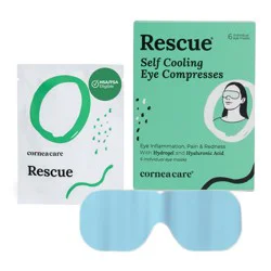 CorneaCare Rescue Self-Cooling Eye Masks, Hydrogel Eye Compress for Dry Eye Relief & Puffy Eyes - 6ct