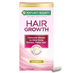 Optimal Solutions Nature's Bounty Hair Growth Dietary Supplement Capsules - 30ct