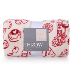 Dinner Table Icon Throw Blanket Red
