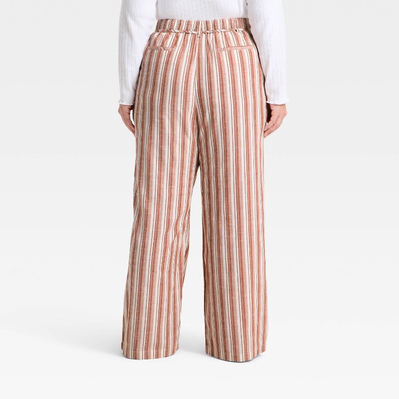 slide 2 of 3, Women's Mid-Rise Wide Leg Palazzo Pants - Universal Thread™ Red Striped XXL, 1 ct