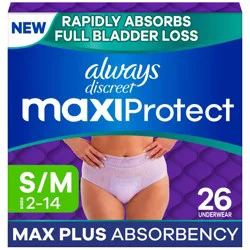 Always Discreet Maxi Protect Women's Incontinence Underwears - Maximum - S/M - 26ct