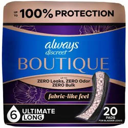 Always Discreet Boutique Incontinence Pads - Extra Heavy - Long - 20ct