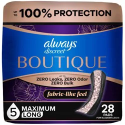 Always Discreet Boutique Incontinence Pads - Heavy - Long - 28ct