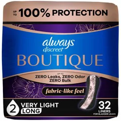 Always Discreet Boutique Incontinence Liners - Lighter - 32ct