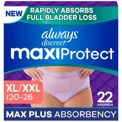 Always Discreet Maxi Protect Women's Incontinence Underwears - Maximum - XL/XXL - 22ct