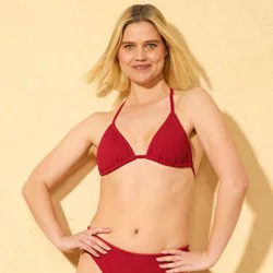 Women's Pucker Triangle Bikini Top - Shade & Shore™ Red M