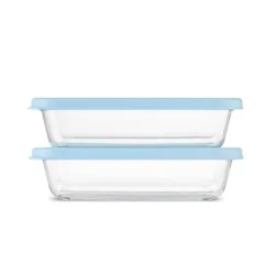 Ello 4pc (Set of 2) Everyday 4.5c Glass Food Storage Containers Blue