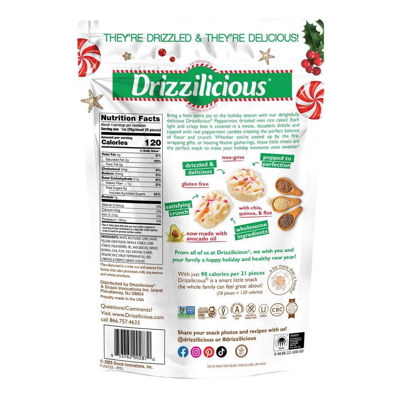 slide 2 of 4, Drizzilicious Holiday Peppermint Bites Mini Rice Cakes - 4oz, 4 oz