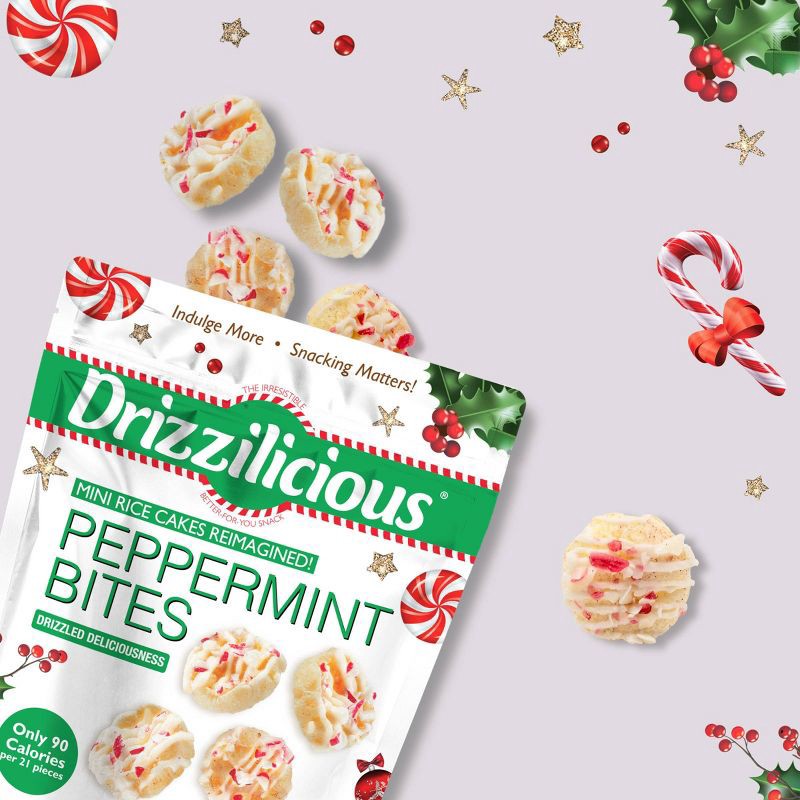 slide 3 of 4, Drizzilicious Holiday Peppermint Bites Mini Rice Cakes - 4oz, 4 oz