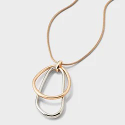 Mixed Sculptured Droplet Necklace - Universal Thread™ Gold