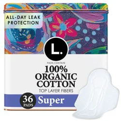 L . L. Reusable Tin Super Long Menstrual Pads - 36ct