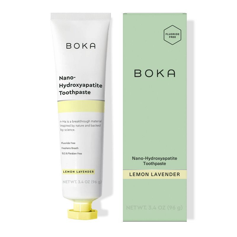 slide 1 of 9, Boka Fluoride-Free Nano Hydroxyapatite Toothpaste - Lemon Lavender - 3.4oz: Gel, 1-Pack, 3.4 oz