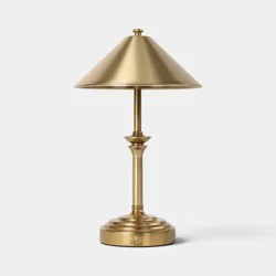 Turned Metal Portable Table Lamp Gold (Includes LED Light Bulb) - Threshold™