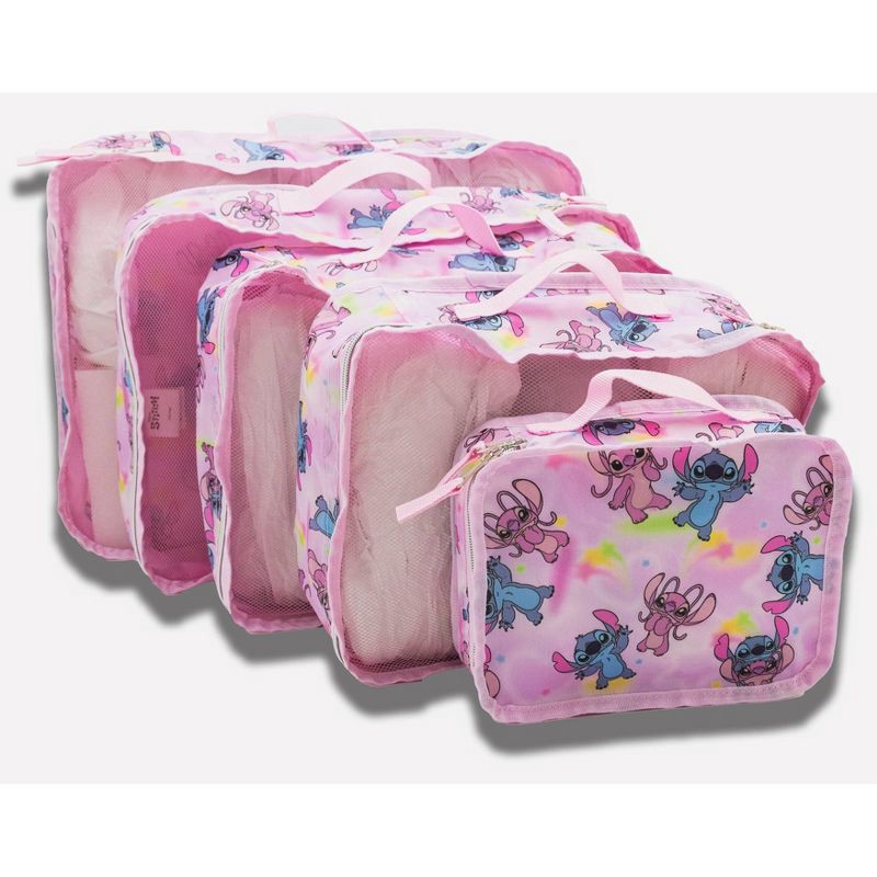 slide 6 of 9, Disney Bluey Stitch 5pk Packing Cube - Stitch Pink, 5 ct