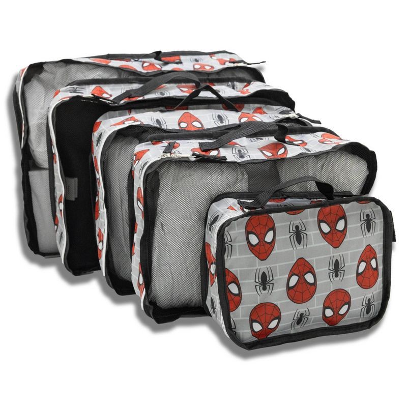 slide 2 of 9, Marvel Spiderman 5pk Packing Cube - Black/Red, 5 ct