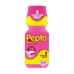 Pepto-Bismol Liquid, Upset Stomach Relief, Stomach Relief, Anti-Diarrheal - Travel Size - 3.4 fl oz