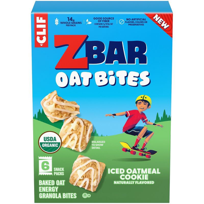slide 1 of 17, Zbar Oat Bites Organic Iced Oatmeal Cookie Baked Oat Energy Granola Bites Snacks for Kids - 6.6oz/6ct, 6 ct; 6.6 oz