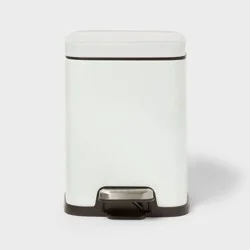4L Ribbed Step Trash Can Stainless Steel White - Brightroom™