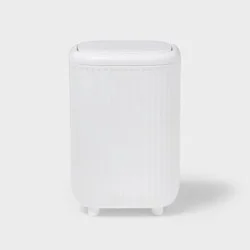 Small Ribbed Stainless Desktop Wastebasket White - Brightroom™