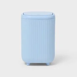 Small Ribbed Stainless Desktop Wastebasket Blue - Brightroom™