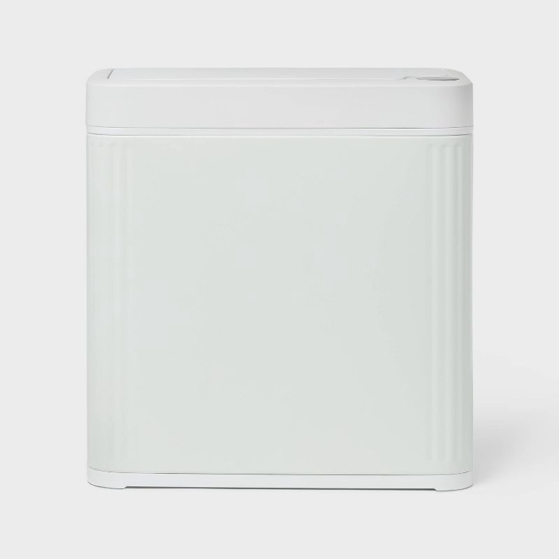 slide 1 of 3, 10L Slim Motion Sensor Can with Ribbing Stainless Steel White - Brightroom™, 10 liter