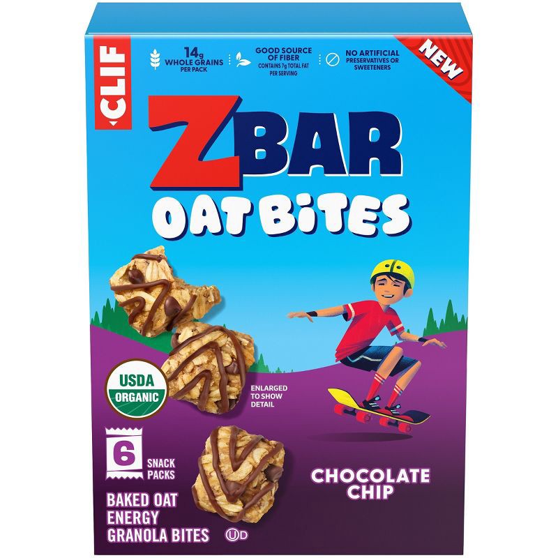 slide 1 of 17, Zbar Oat Bites Organic Chocolate Chip Baked Oat Energy Granola Bites Snacks for Kids - 6.6oz/6ct, 6 ct; 6.6 oz