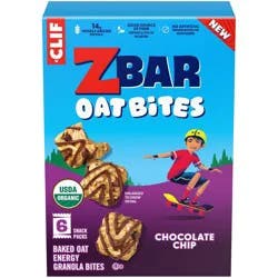Zbar Oat Bites Organic Chocolate Chip Baked Oat Energy Granola Bites Snacks for Kids - 6.6oz/6ct