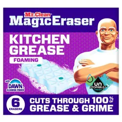 Mr. Clean Scented Magic Eraser Kitchen Grease Foaming Unstopables Multi-Purpose Cleaner - 6ct