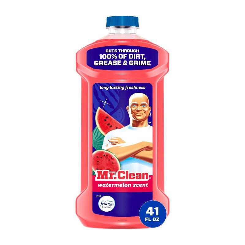slide 1 of 9, Mr. Clean Watermelon All-Purpose Floor Cleaning Liquid - 41 fl oz, 41 fl oz