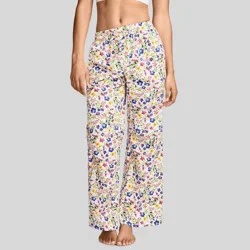 Jockey Generation™ Women's Cotton Poplin Pants - White Floral XL