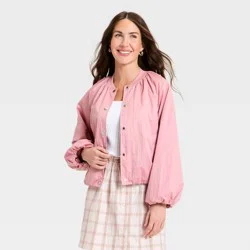 Women's Lightweight Bomber Jacket - A New Day™ Pink L