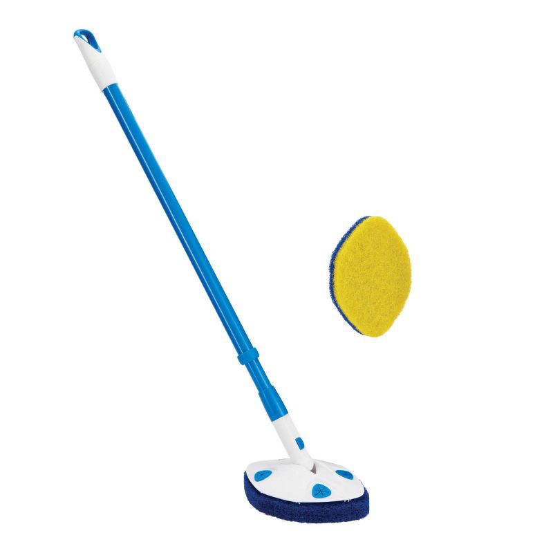 slide 1 of 10, Clorox 42 inch Max Reach Tub & Tile Bathroom Scrubber plus Heavy-Duty Refill, 1 ct