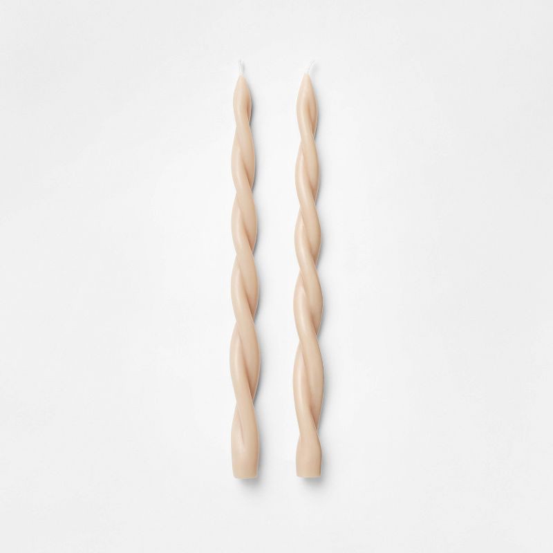 slide 1 of 3, Threshold designed w/Studio McGee 2pk Taper Light Pink Twist - Threshold™ Designed with Studio McGee, 2 ct
