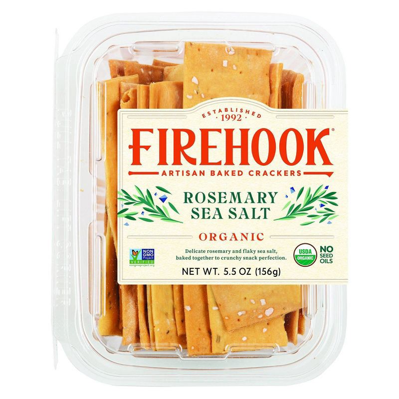 slide 1 of 5, Firehook Crackers Rosemary & Sea Salt - 5.5oz, 5.5 oz