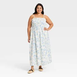 Women's Sleeveless Ruffle Maxi Floral Sundress - Universal Thread™ Cream XXL