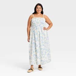 Women's Sleeveless Ruffle Maxi Floral Sundress - Universal Thread™ Cream XXL