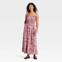 Women's Sleeveless Ruffle Maxi Floral Sundress - Universal Thread™ Mauve S