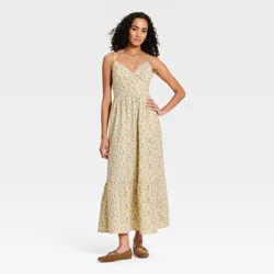 Women's Pullover Maxi A-Line Dress - Universal Thread™ Yellow Floral S
