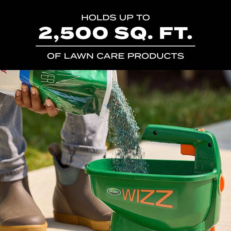slide 5 of 9, Scotts Wizz Hand Held 0.5 gallon Broadcast Spreader, 1/2 gal