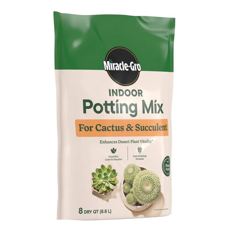 slide 3 of 6, Miracle-Gro Indoor Cactus & Succulent 8.009lbs Potting Soil, 8.009 lb