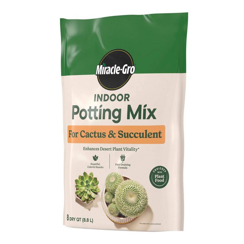 slide 6 of 6, Miracle-Gro Indoor Cactus & Succulent 8.009lbs Potting Soil, 8.009 lb