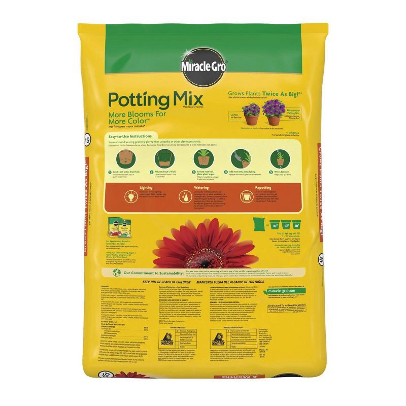 slide 12 of 12, Miracle-Gro 13lbs Potting Soil, 13 lb