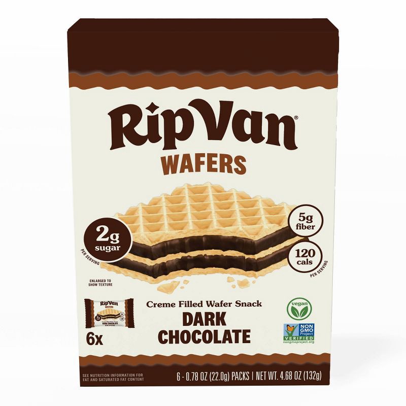 slide 1 of 4, Rip van Wafels Rip Van Wafers Dark Chocolate - 4.68oz/6ct, 4.68 oz, 6 ct