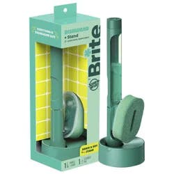 Brite by Scotch-Brite Fillable Dishwand with Built-in Soap Dispenser and Drain + Dry Stand