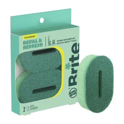 Brite by Scotch-Brite Refill and Refresh Replacement Scrubber Pads for Dishwand & Palm Scrubber - 2pk: Foam Material