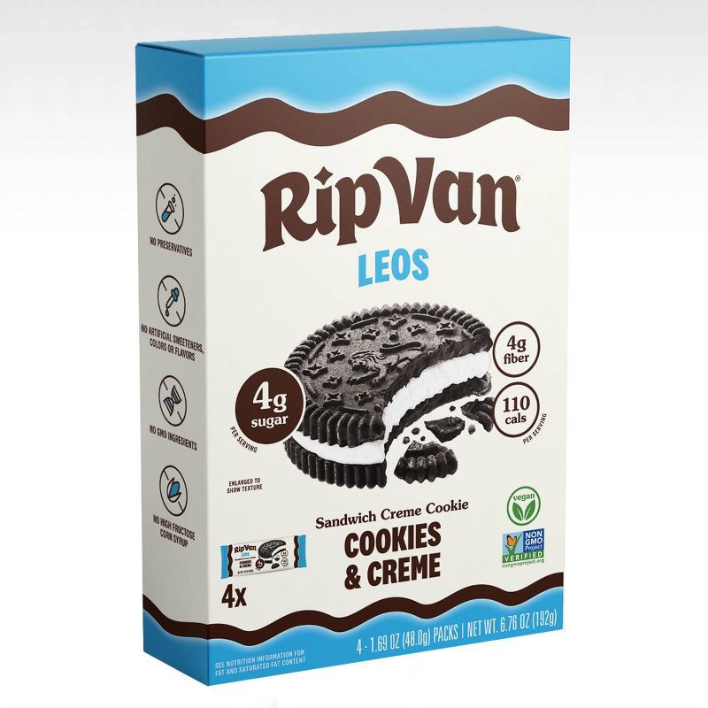 slide 4 of 4, Rip van Wafels Rip Van Leos Cookies and Cream Sandwich Cookies - 6.76oz/4ct, 6.76 oz, 4 ct